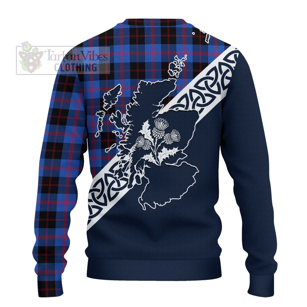 Tartan Vibes Clothing Maule Tartan Knitted Sweater Featuring Thistle and Scotland Map