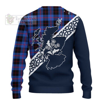 Tartan Vibes Clothing Maule Tartan Knitted Sweater Featuring Thistle and Scotland Map