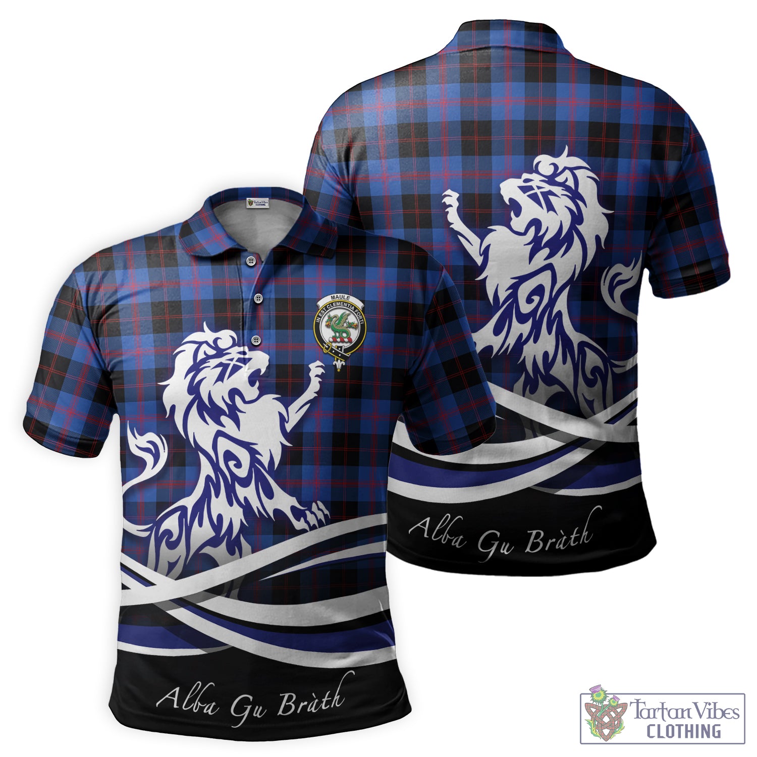 maule-tartan-polo-shirt-with-alba-gu-brath-regal-lion-emblem
