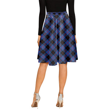 Maule Tartan Melete Pleated Midi Skirt Cross Style