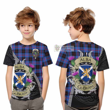 Tartan Vibes Clothing Maule Tartan Family Crest Kid T-Shirt Lion Rampant Royal Thistle Shield Celtic Inspired