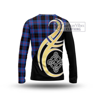 Maule Tartan Long Sleeve T-Shirt with Family Crest and Celtic Symbol Style