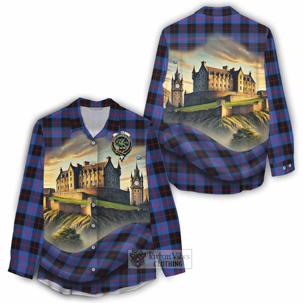 Tartan Vibes Clothing Maule Tartan Family Crest Women's Casual Shirt with Scottish Ancient Castle Style