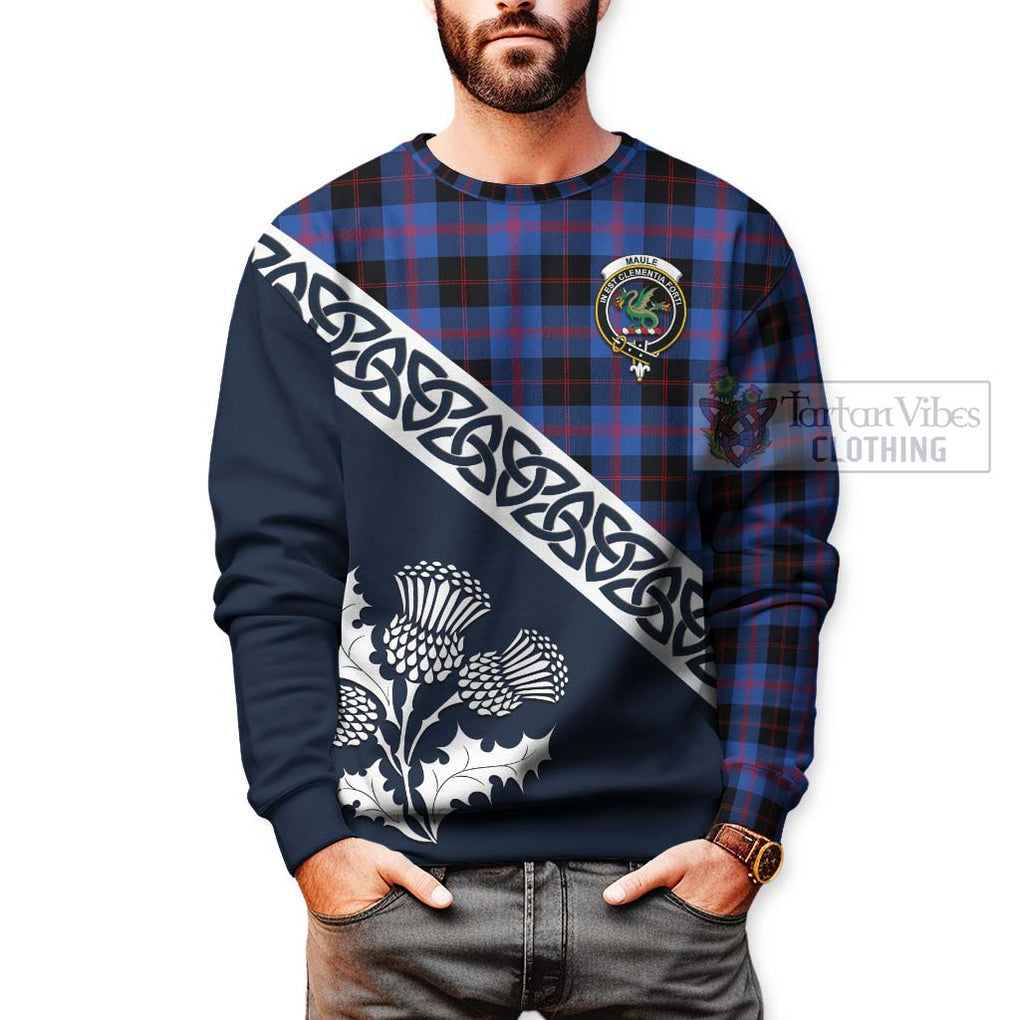Tartan Vibes Clothing Maule Tartan Sweatshirt Featuring Thistle and Scotland Map
