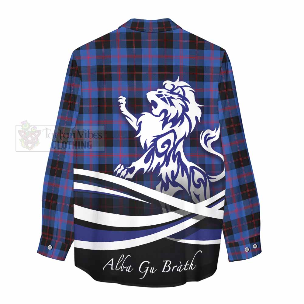 Tartan Vibes Clothing Maule Tartan Women's Casual Shirt with Alba Gu Brath Regal Lion Emblem