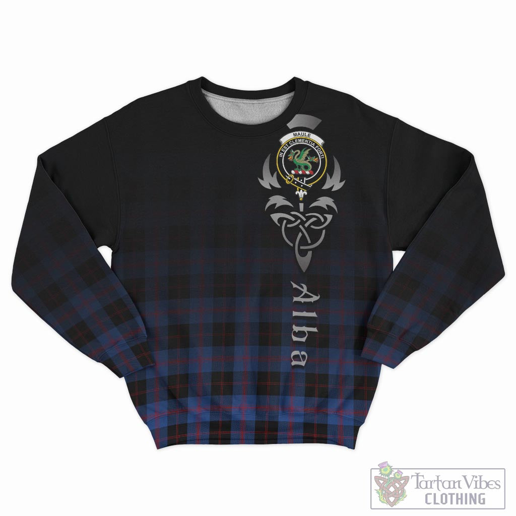 Tartan Vibes Clothing Maule Tartan Sweatshirt Featuring Alba Gu Brath Family Crest Celtic Inspired