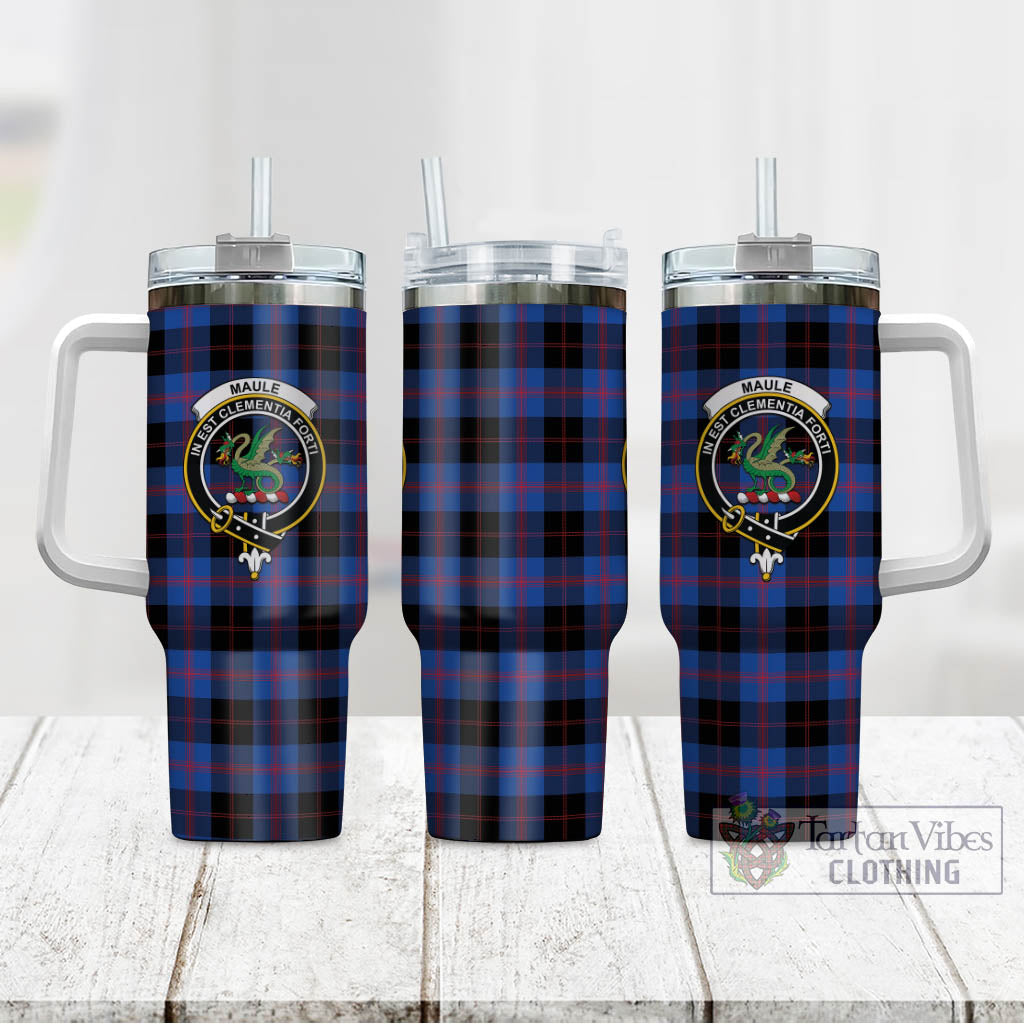 Tartan Vibes Clothing Maule Tartan and Family Crest Tumbler with Handle