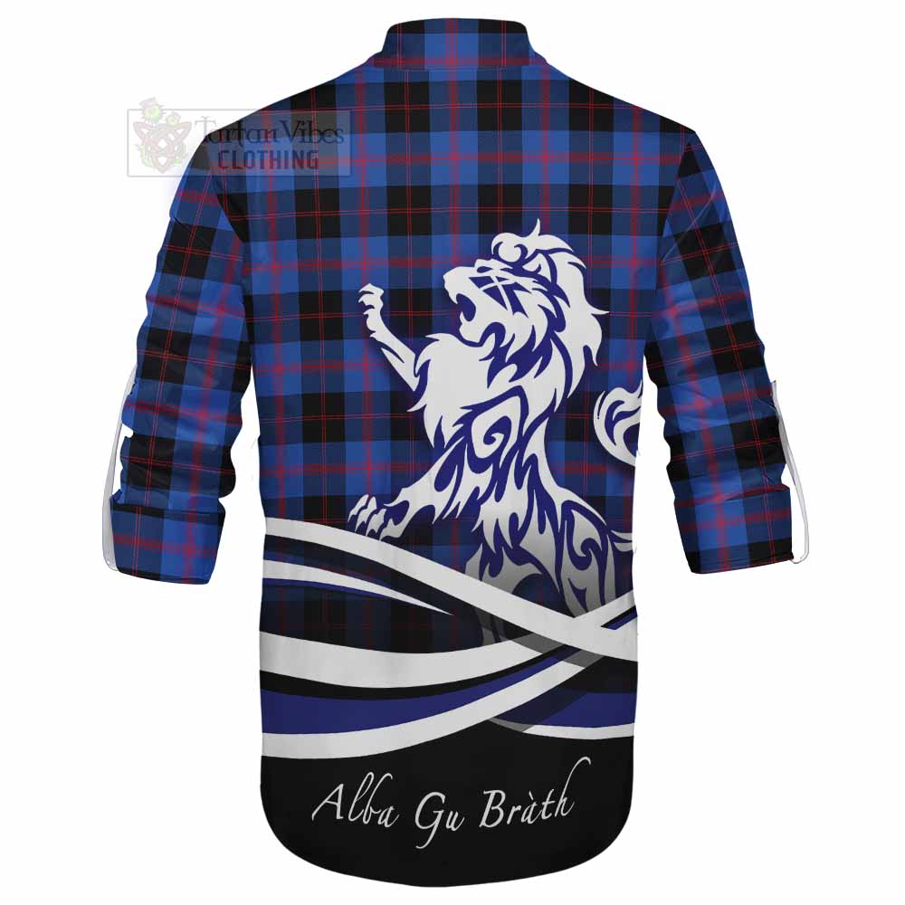 Tartan Vibes Clothing Maule Tartan Ghillie Kilt Shirt with Alba Gu Brath Regal Lion Emblem