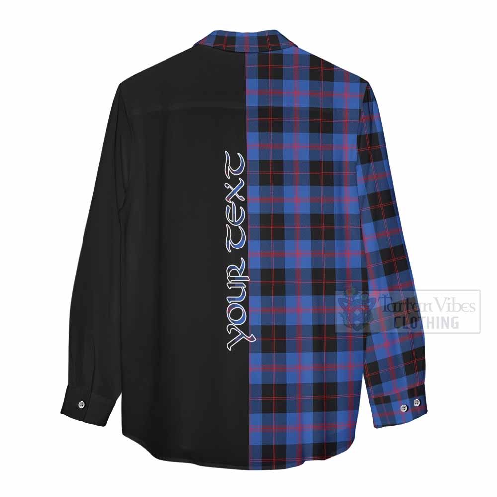Tartan Vibes Clothing Maule Tartan Women's Casual Shirt with Family Crest and Half Of Me Style