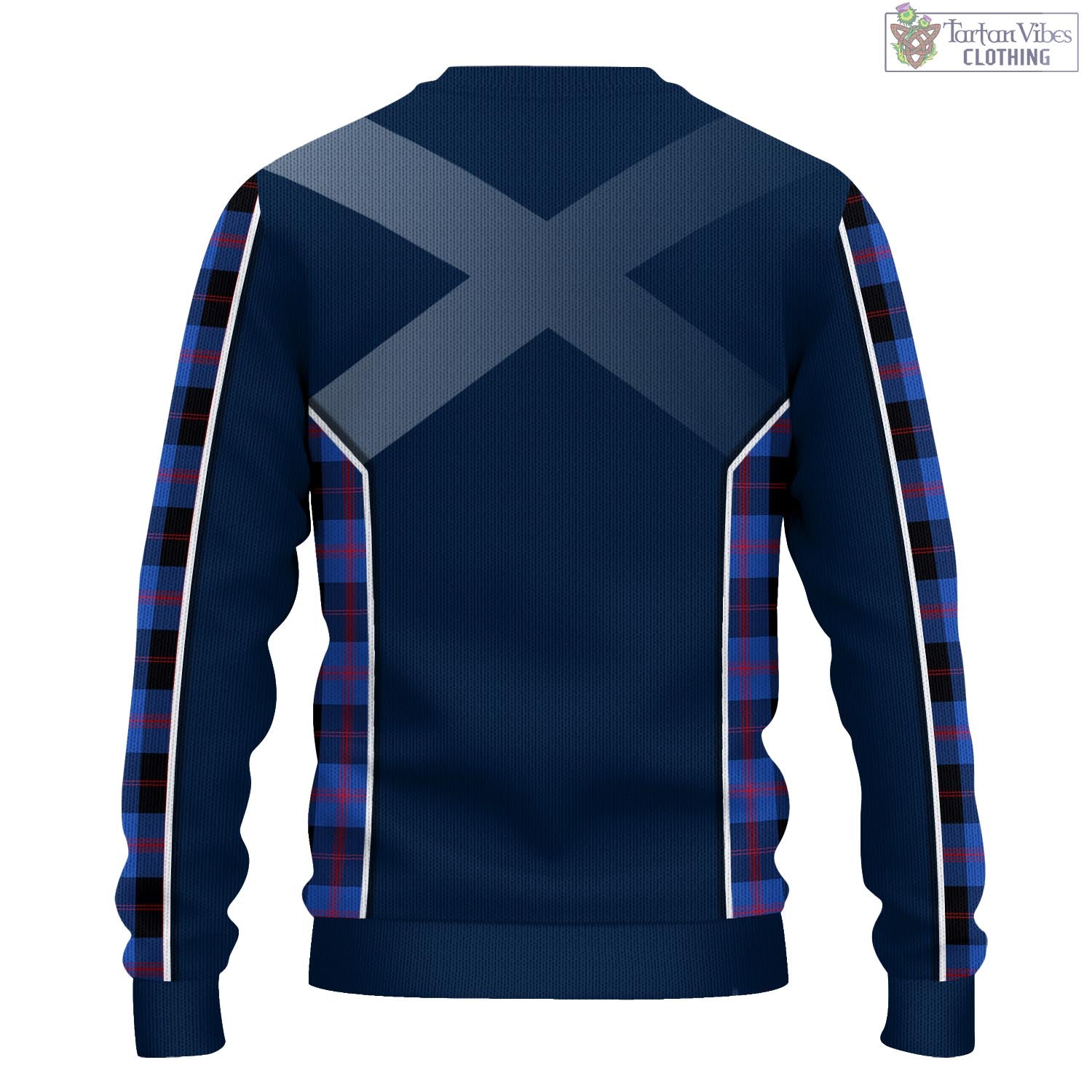 Tartan Vibes Clothing Maule Tartan Knitted Sweatshirt with Family Crest and Scottish Thistle Vibes Sport Style