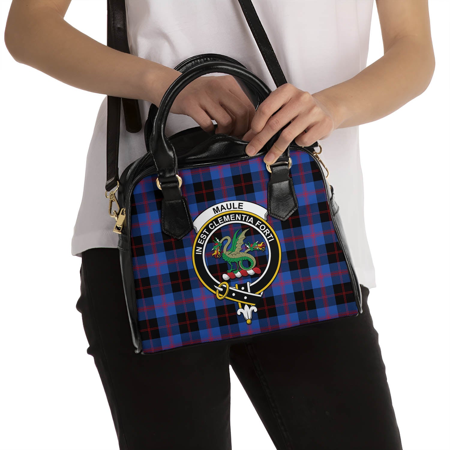 Maule Tartan Shoulder Handbags with Family Crest - Tartanvibesclothing