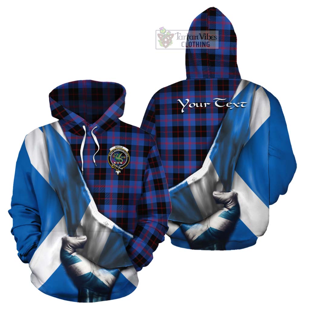 Tartan Vibes Clothing Maule Tartan Cotton Hoodie with Family Crest Scotland Patriotic Style