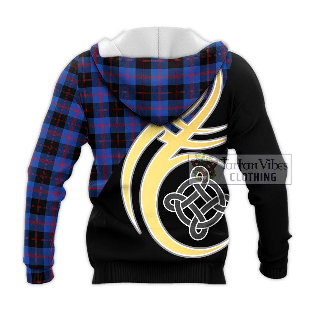 Maule Tartan Knitted Hoodie with Family Crest and Celtic Symbol Style - Tartan Vibes Clothing