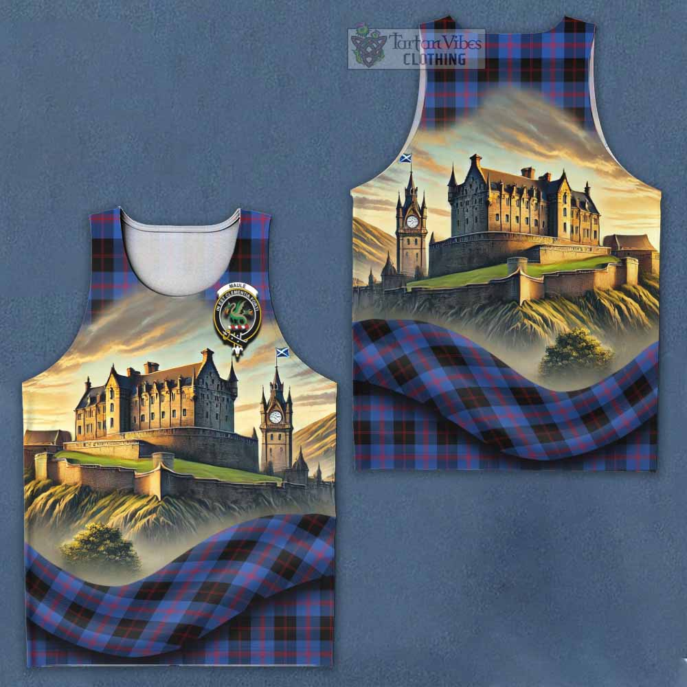 Tartan Vibes Clothing Maule Tartan Family Crest Men's Tank Top with Scottish Ancient Castle Style