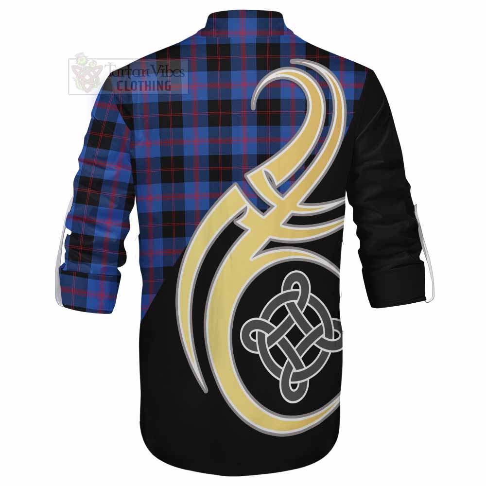 Tartan Vibes Clothing Maule Tartan Ghillie Kilt Shirt with Family Crest and Celtic Symbol Style