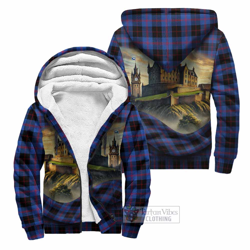 Tartan Vibes Clothing Maule Tartan Family Crest Sherpa Hoodie with Scottish Ancient Castle Style