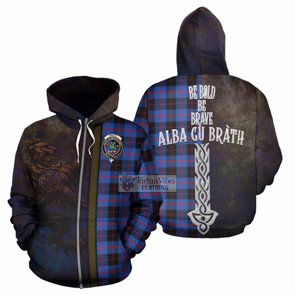 Tartan Vibes Clothing Maule Tartan Family Crest Hoodie Alba Gu Brath Be Brave Lion Ancient Style