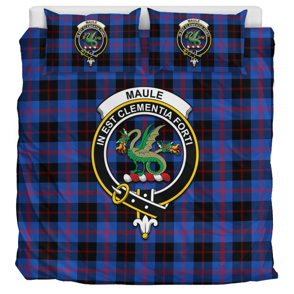 Maule Tartan Bedding Set with Family Crest - Tartan Vibes Clothing