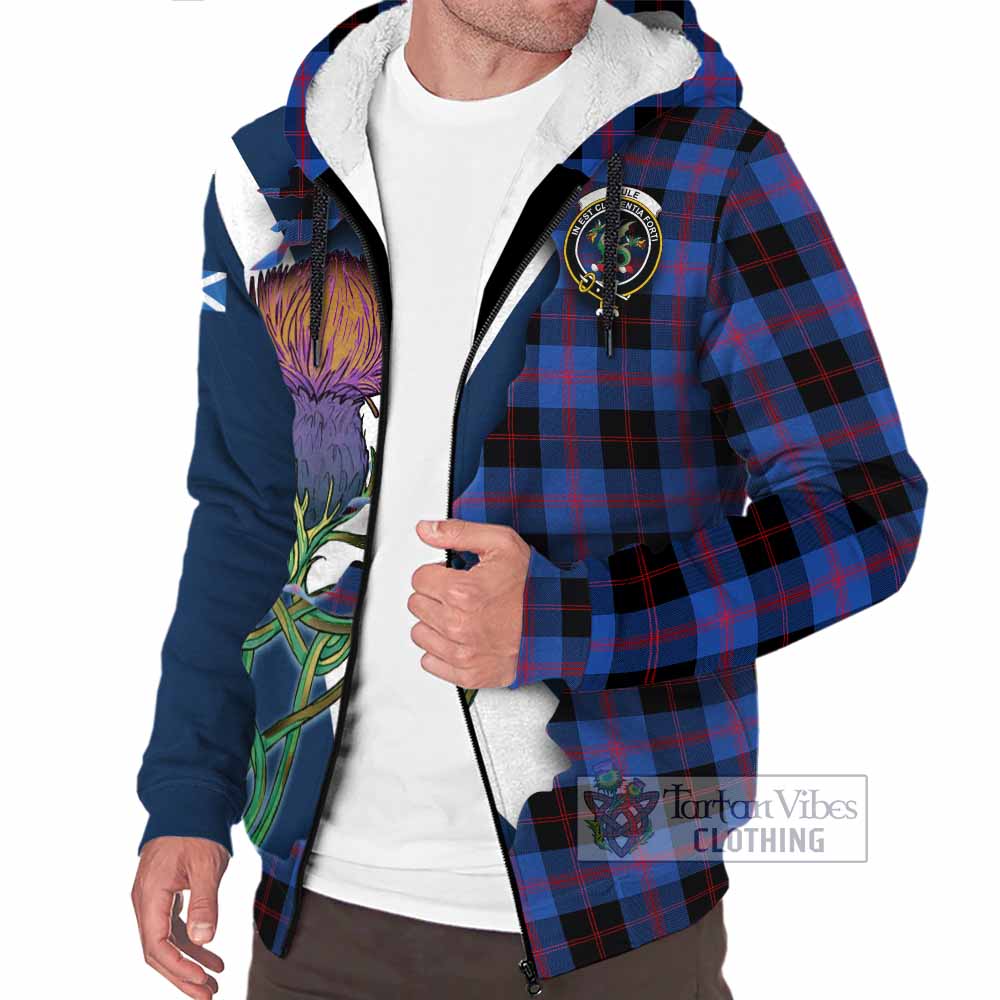Tartan Vibes Clothing Maule Tartan Family Crest Sherpa Hoodie Scottish Thistle Celtic Inspired