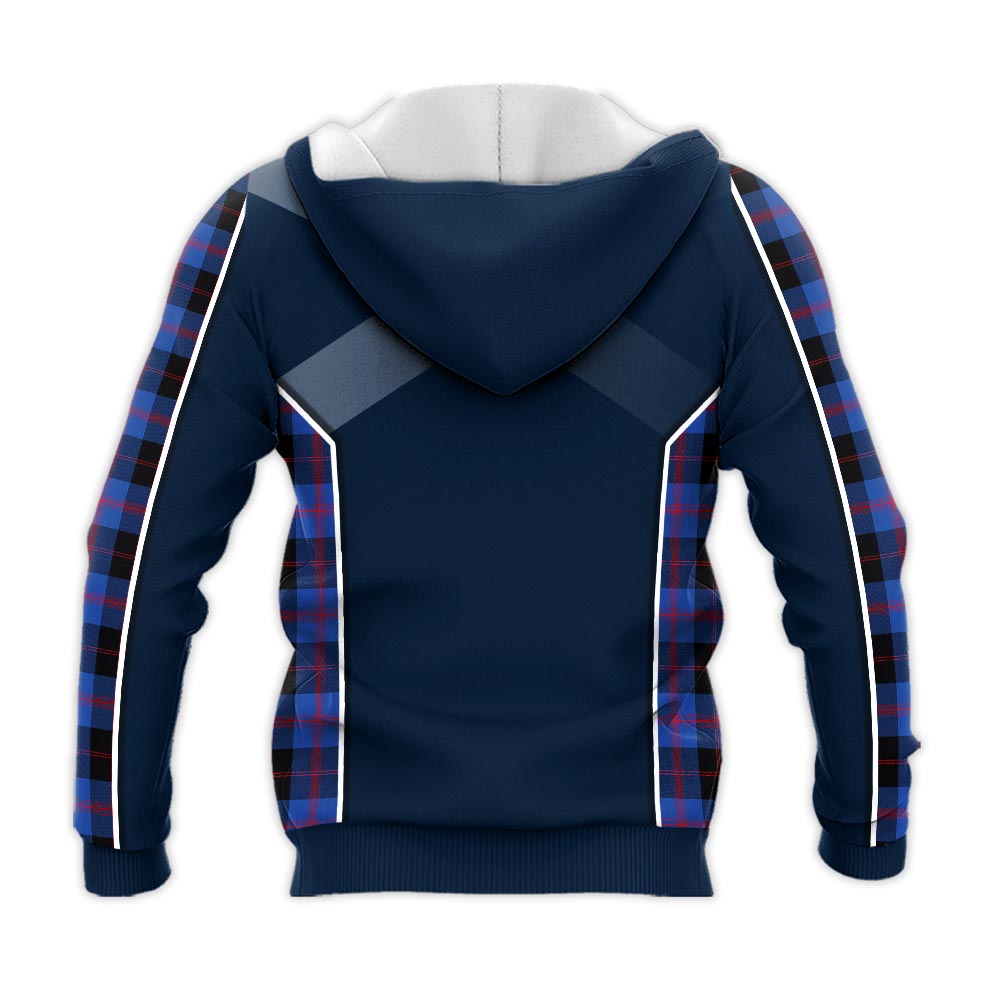Tartan Vibes Clothing Maule Tartan Knitted Hoodie with Family Crest and Scottish Thistle Vibes Sport Style