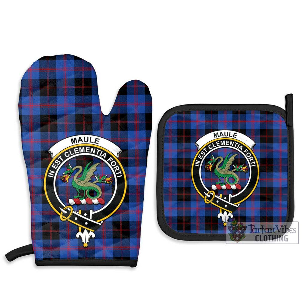Maule Tartan Combo Oven Mitt & Pot-Holder with Family Crest Combo 1 Oven Mitt & 2 Pot-Holder Black - Tartan Vibes Clothing