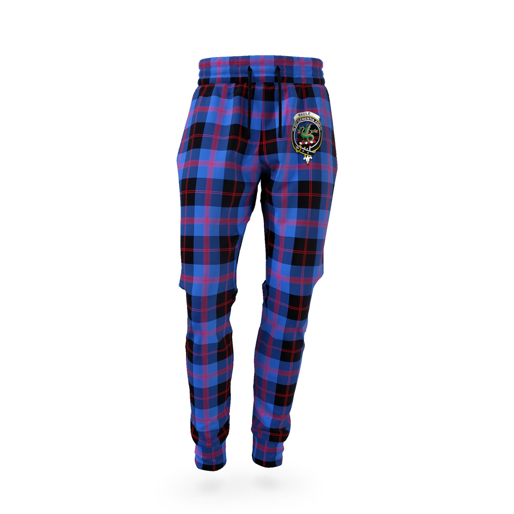 Maule Tartan Joggers Pants with Family Crest - Tartan Vibes Clothing