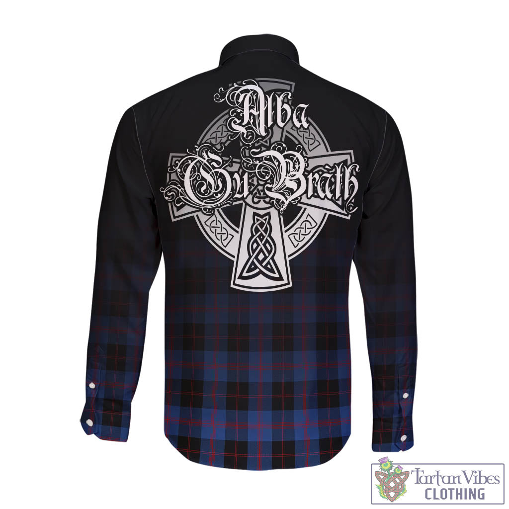 Tartan Vibes Clothing Maule Tartan Long Sleeve Button Up Featuring Alba Gu Brath Family Crest Celtic Inspired