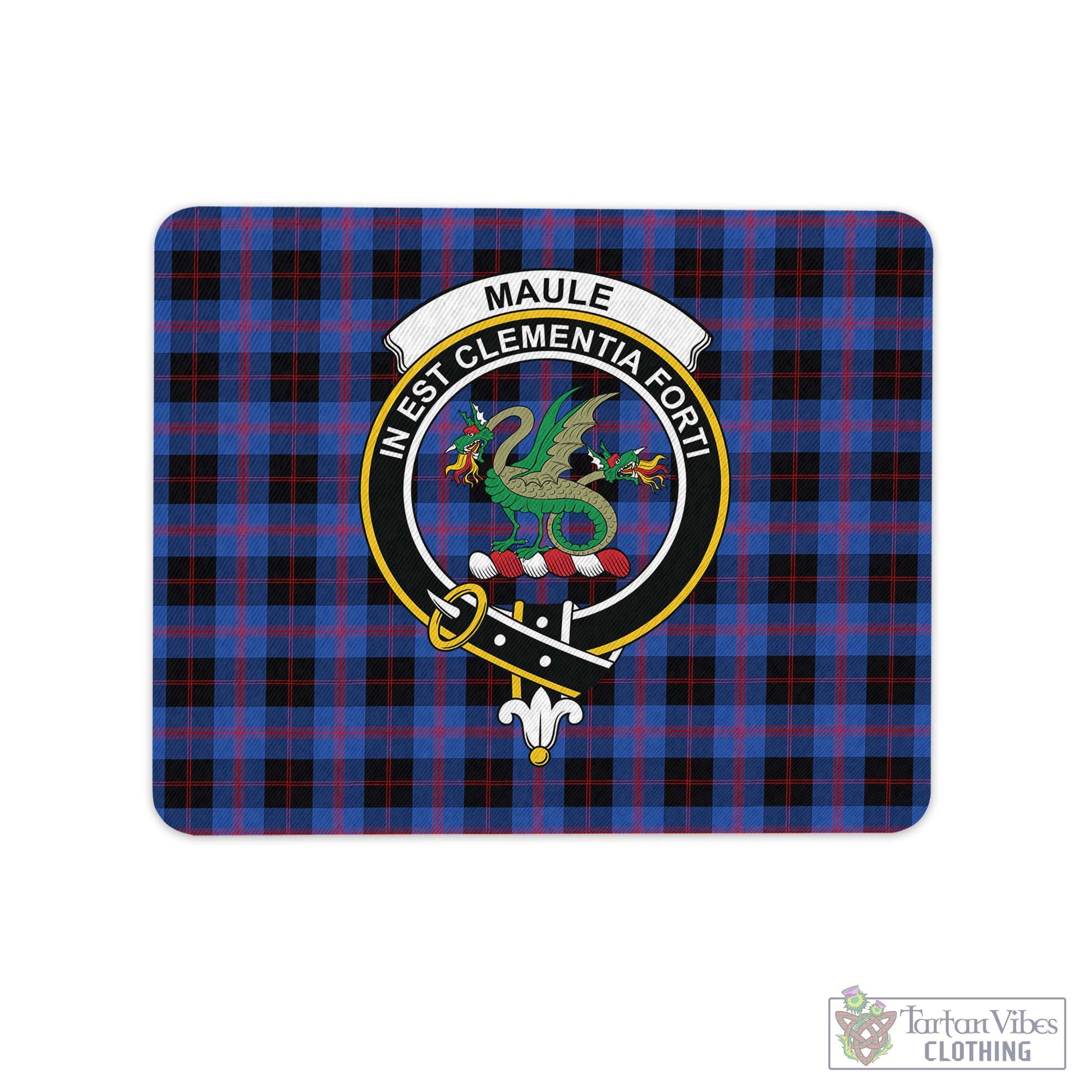 Tartan Vibes Clothing Maule Tartan Mouse Pad with Family Crest