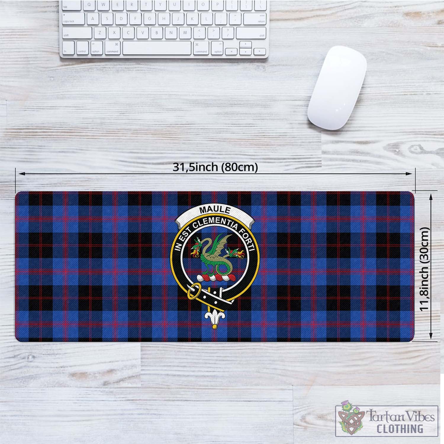 Tartan Vibes Clothing Maule Tartan Mouse Pad with Family Crest