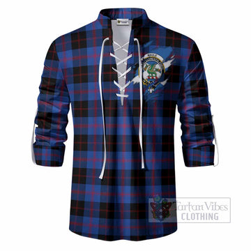 Maule Clan Crest In Me Tartan Ghillie Shirt Scotland Flag Style