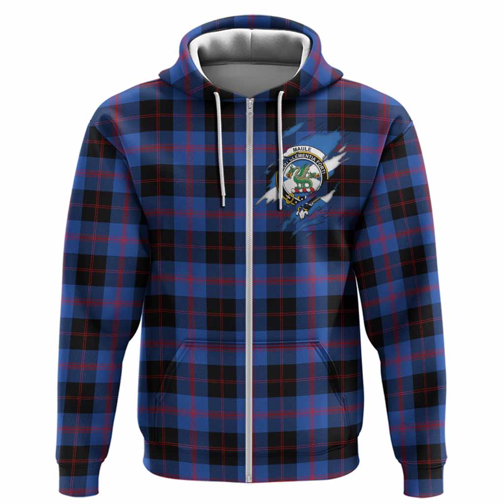 Maule Clan Crest In Me Tartan Hoodie Scotland Flag Style