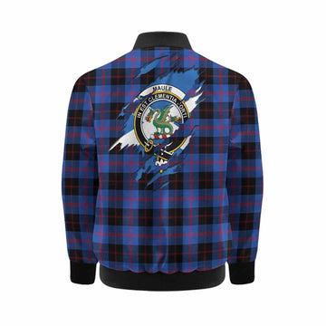 Maule Clan Crest In Me Tartan Kid Bomber Jacket Scotland Flag Style