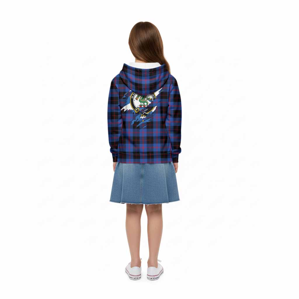 Maule Clan Crest In Me Tartan Kid Hoodie Scotland Flag Style