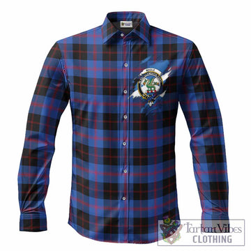 Maule Clan Crest In Me Tartan Long Sleeve Button Shirts Scotland Flag Style