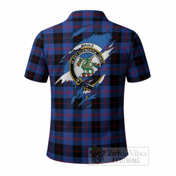 Maule Clan Crest In Me Tartan Polo Shirt Scotland Flag Style