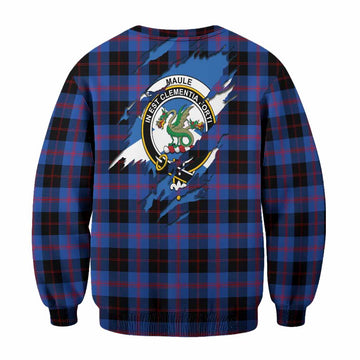 Maule Clan Crest In Me Tartan Sweatshirt Scotland Flag Style