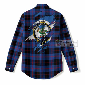 Maule Clan Crest In Me Tartan Women Casual Shirt Scotland Flag Style