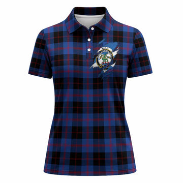Maule Clan Crest In Me Tartan Women Polo Shirt Scotland Flag Style