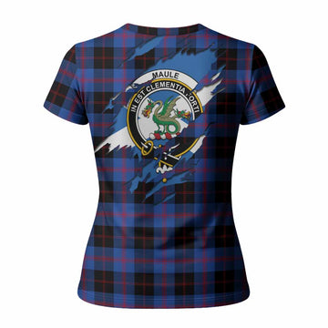 Maule Clan Crest In Me Tartan Women T shirt Scotland Flag Style