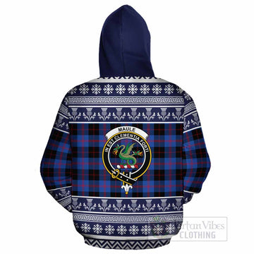 Maule Clan Tartan Christmas Cotton Hoodie with Family Crest
