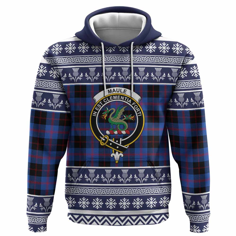 Maule Clan Tartan Christmas Hoodie with Family Crest - Tartan Vibes Clothing