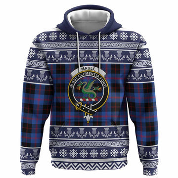 Maule Clan Tartan Christmas Hoodie with Family Crest