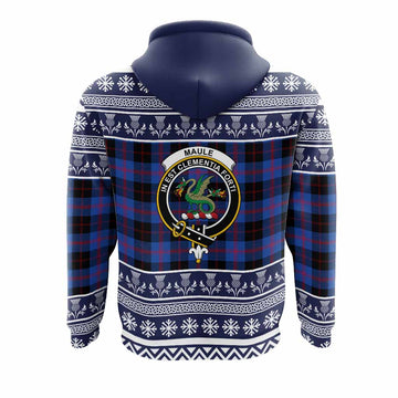 Maule Clan Tartan Christmas Hoodie with Family Crest