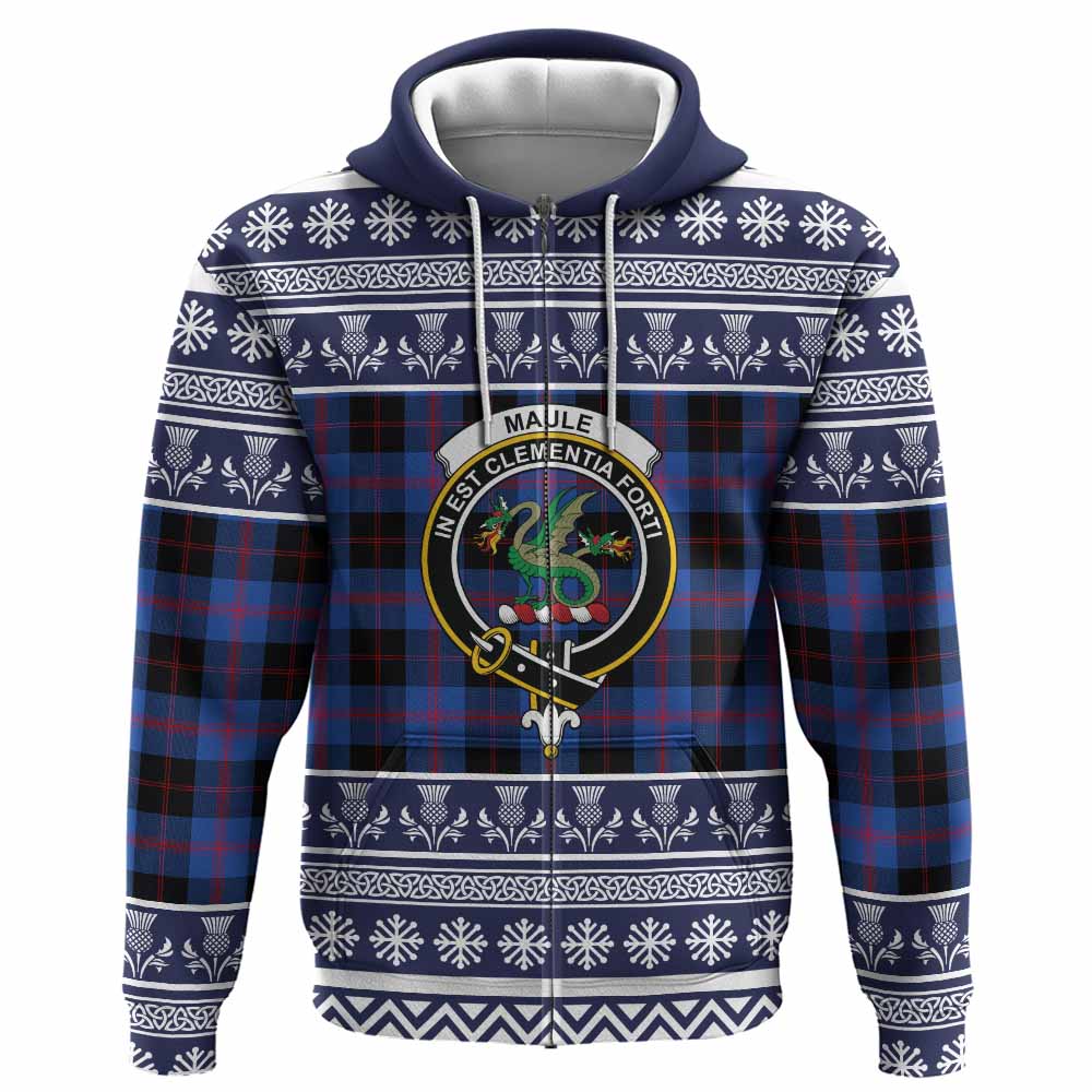 Maule Clan Tartan Christmas Hoodie with Family Crest - Tartan Vibes Clothing