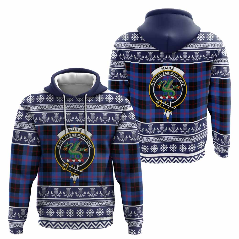 Maule Clan Tartan Christmas Hoodie with Family Crest - Tartan Vibes Clothing