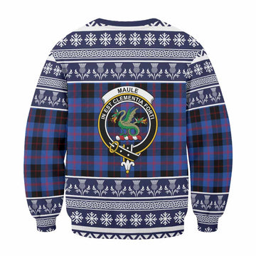 Maule Clan Tartan Christmas Sweatshirt with Family Crest