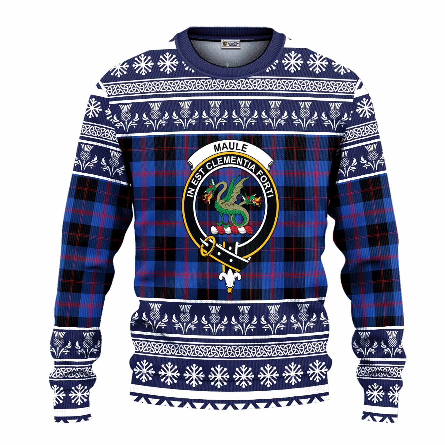 Maule Clan Tartan Christmas Ugly Sweater with Family Crest - Tartan Vibes Clothing