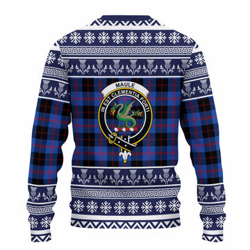 Maule Clan Tartan Christmas Ugly Sweater with Family Crest