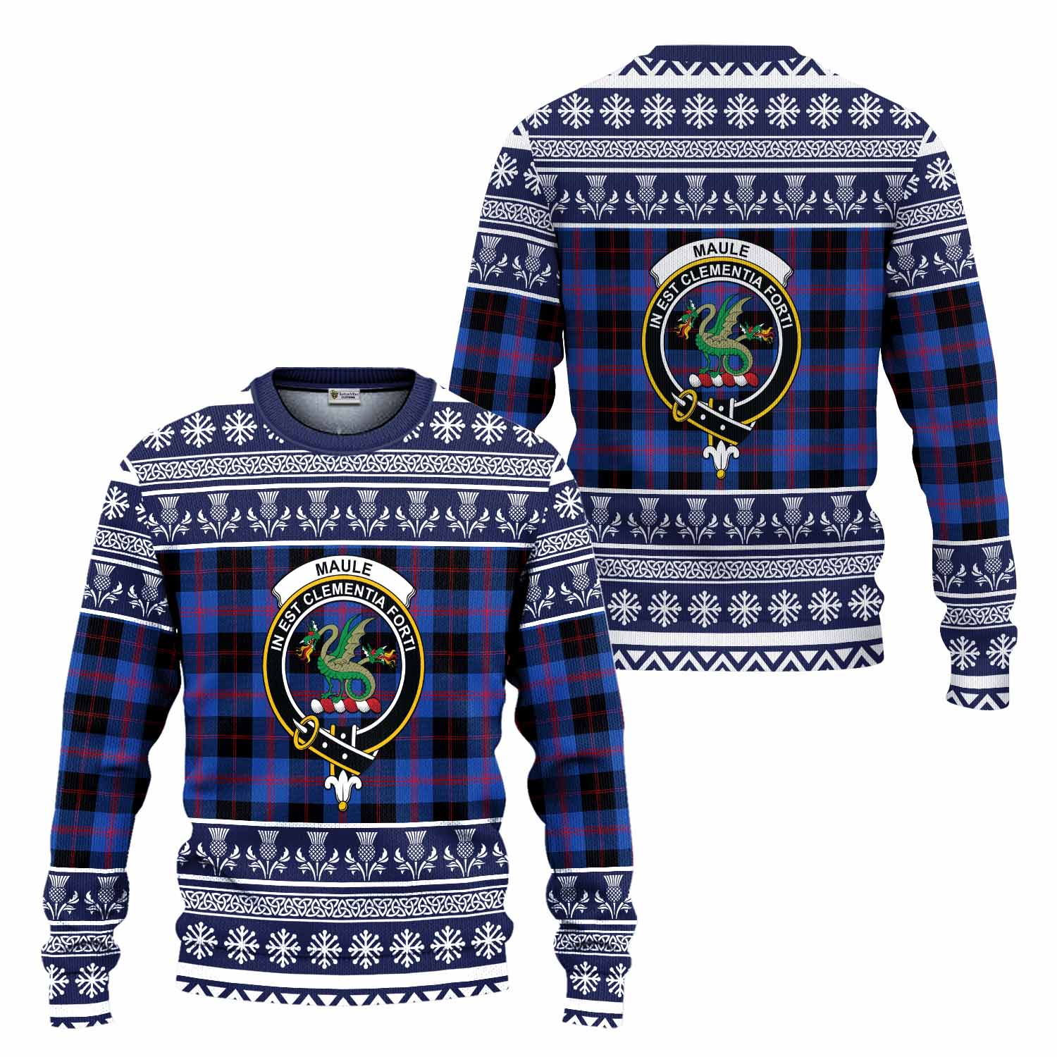 Maule Clan Tartan Christmas Ugly Sweater with Family Crest - Tartan Vibes Clothing