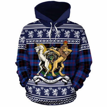 Maule Clan Tartan Crest Christmas Cotton Hoodie Coat of Arms Funny Style